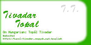 tivadar topal business card