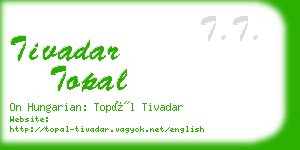 tivadar topal business card